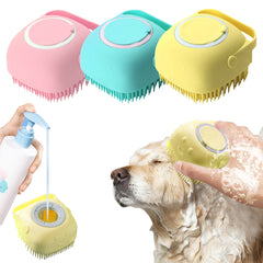 Pet Shampoo Brush Massage Comb for Dog & Cat Grooming