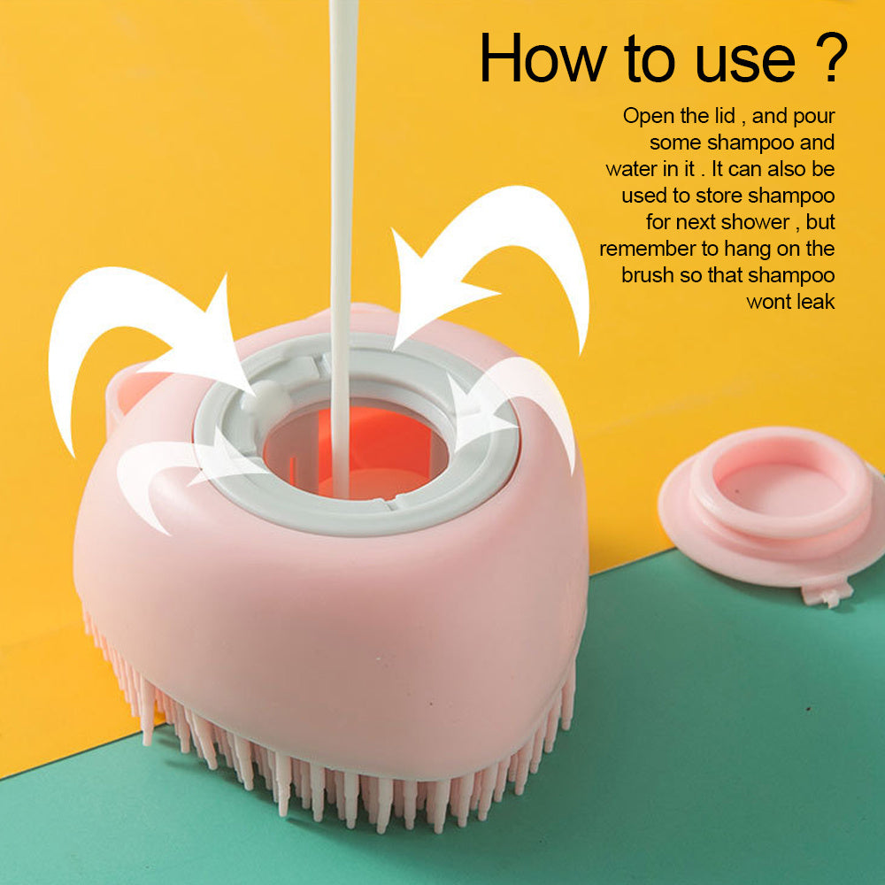 Pet Shampoo Brush Massage Comb for Dog & Cat Grooming
