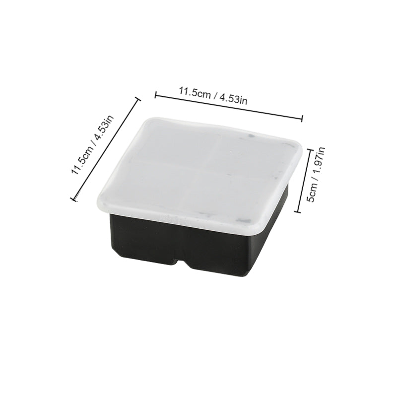 Silicone Ice Cube Tray with Lid for Freezer Cocktails Whiskey Kitchen