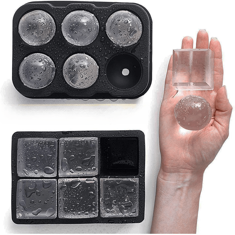 Silicone Ice Cube Tray with Lid for Freezer Cocktails Whiskey Kitchen