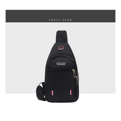 Men's Chest Bag With Earphone Hole Travel Shoulder Bag
