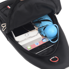 Men's Chest Bag With Earphone Hole Travel Shoulder Bag