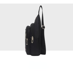 Men's Chest Bag With Earphone Hole Travel Shoulder Bag