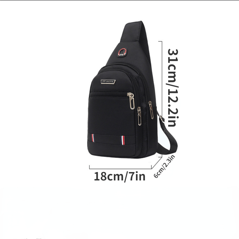Men's Chest Bag With Earphone Hole Travel Shoulder Bag