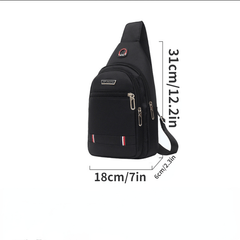 Men's Chest Bag With Earphone Hole Travel Shoulder Bag