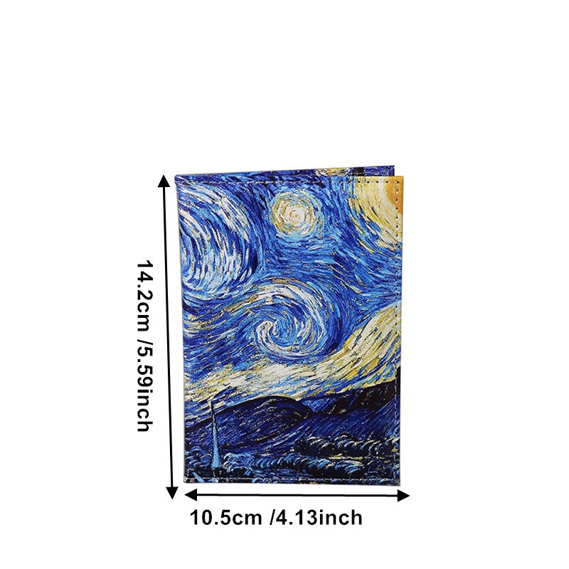 Printed Canvas Passport Cover PU Leather