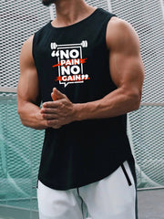 No Pain No Gain Men's Quick Dry Sleeveless Shirt Active Breathable Tank Top