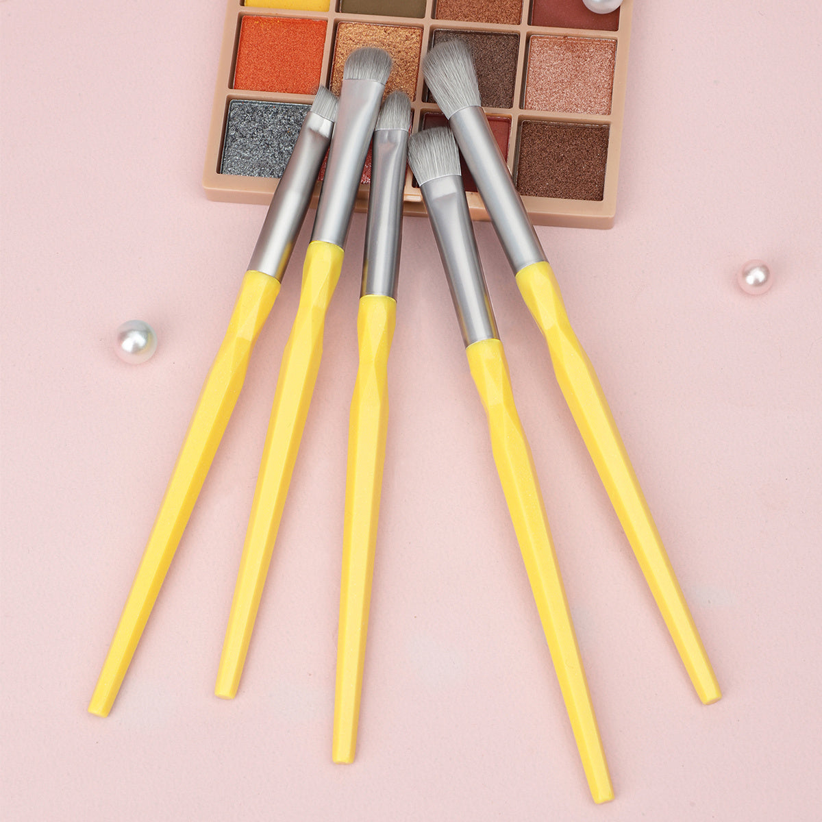 5pcs Eye Makeup Brushes Non Slip Handle Eyeshadow Eyeliner Eyebrow Blending