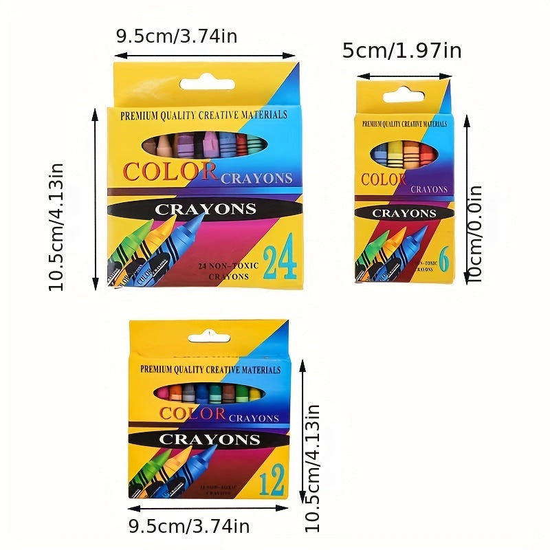 Student Painting & Doodling Washable Colored Crayons Set