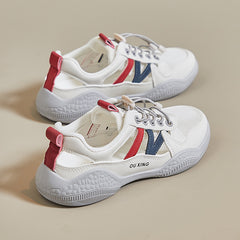 Breathable Cutout Summer Walking Shoes Lace-Up Flat Casual Sneakers