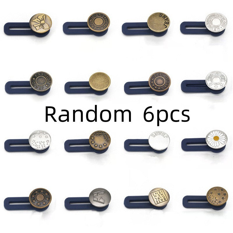 Metal Waist Button Extender for Jeans, Sewing Retractable Button