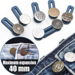 Metal Waist Button Extender for Jeans, Sewing Retractable Button