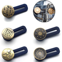 Metal Waist Button Extender for Jeans, Sewing Retractable Button