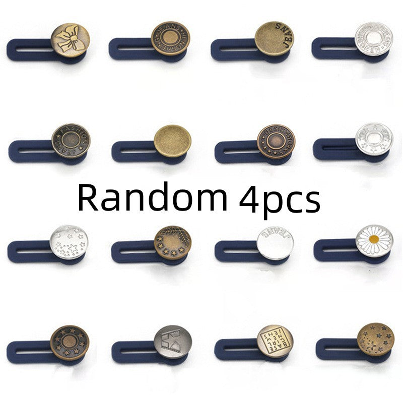 Metal Waist Button Extender for Jeans, Sewing Retractable Button