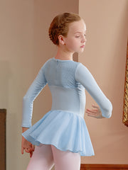 Girl's Cotton Long Sleeve Ballet Dance Dress Leotards