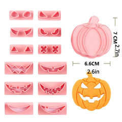 13pcs Halloween Pumpkin Cookie Cutters with Different Faces, Baking Tool