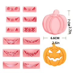 13pcs Halloween Pumpkin Cookie Cutters with Different Faces, Baking Tool