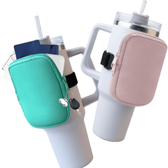 Portable Water Bottle Bag Mini Solid Square Card Case Zipper Travel Accessories