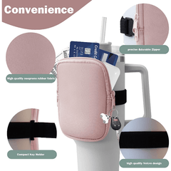 Portable Water Bottle Bag Mini Solid Square Card Case Zipper Travel Accessories
