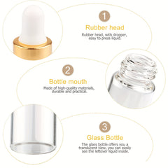10pcs Mini Essential Oils Sample Dropper Bottles For Traveling Perfume Cosmetic
