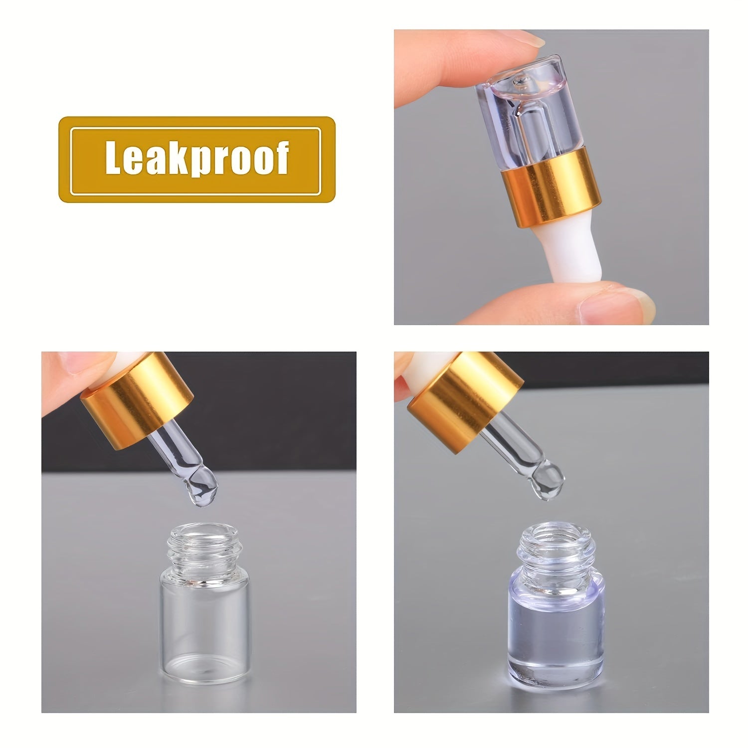 10pcs Mini Essential Oils Sample Dropper Bottles For Traveling Perfume Cosmetic