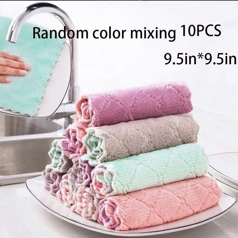 Cleaning Towel Dishwashing Duster Cloth Scouring Pad Kitchen Supply