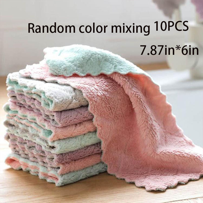 Cleaning Towel Dishwashing Duster Cloth Scouring Pad Kitchen Supply