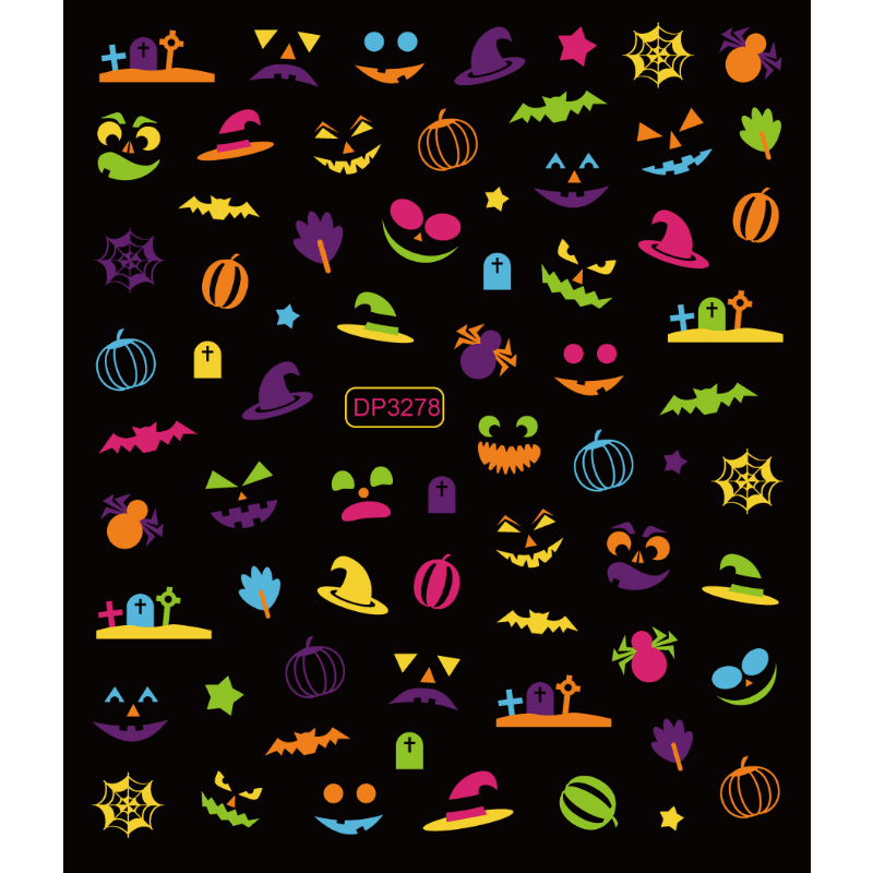 Self Adhesive Cartoon Halloween Nail Art Stickers