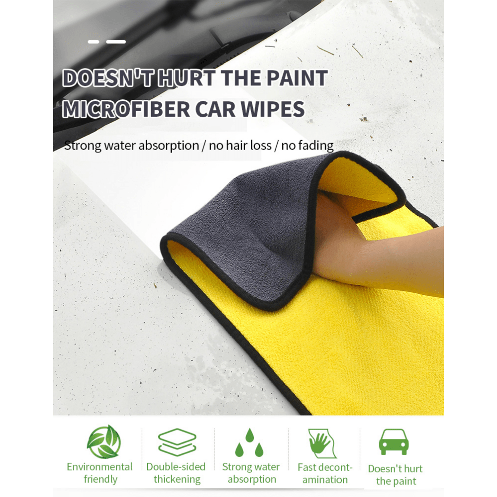 1Pc Microfiber Cleaning Towel for Car Body Washing Double Layer Cleaning Rags