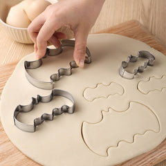 3pcs Bat Mold Biscuit Cutters Halloween Stainless Steel DIY Baking Tool