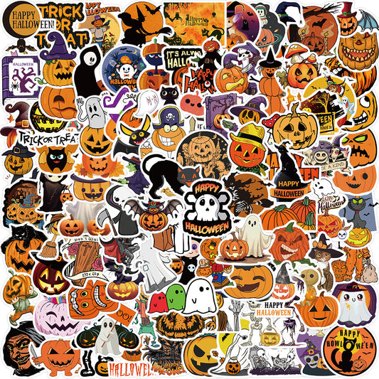 100PCS Halloween Stickers Waterproof Pumpkin Vinyl Stickers
