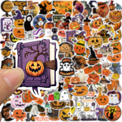100PCS Halloween Stickers Waterproof Pumpkin Vinyl Stickers