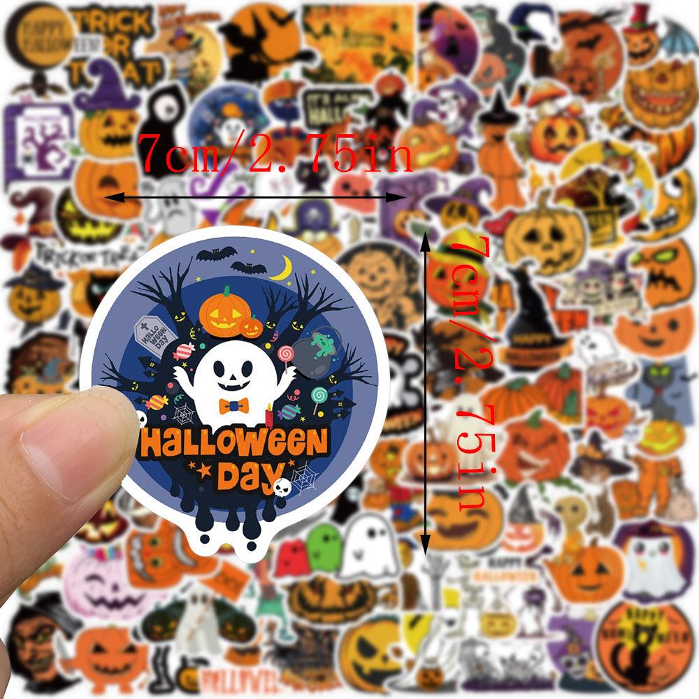100PCS Halloween Stickers Waterproof Pumpkin Vinyl Stickers