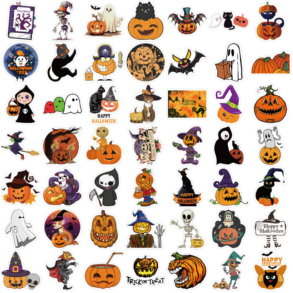 100PCS Halloween Stickers Waterproof Pumpkin Vinyl Stickers