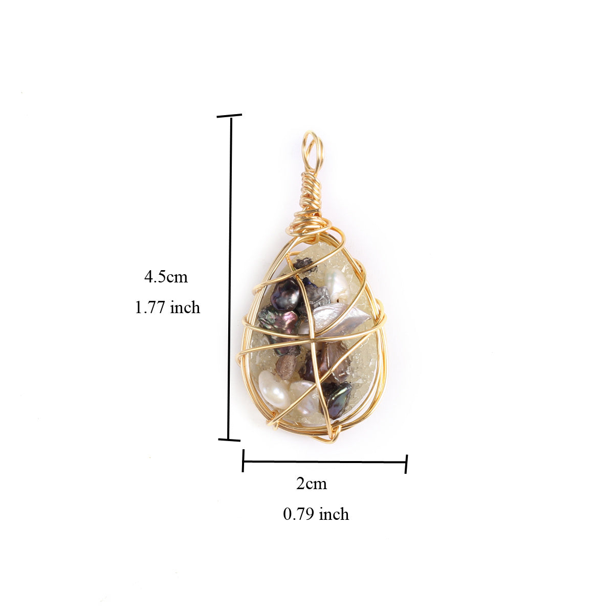 1pc Natural Stone Pendant Irregular Wire Charms For DIY Necklace 4 5x2cm