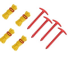 8pcs Tent Pegs Rope Combo Outdoor Camping Tent Rope Organizer Backpack Binding