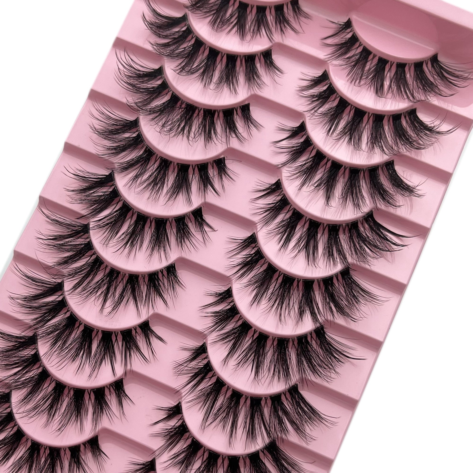 10 Pairs DIY Wispy Lashes Fox Eye Short Faux Mink False Eyelashes