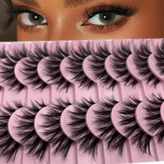 10 Pairs DIY Wispy Lashes Fox Eye Short Faux Mink False Eyelashes