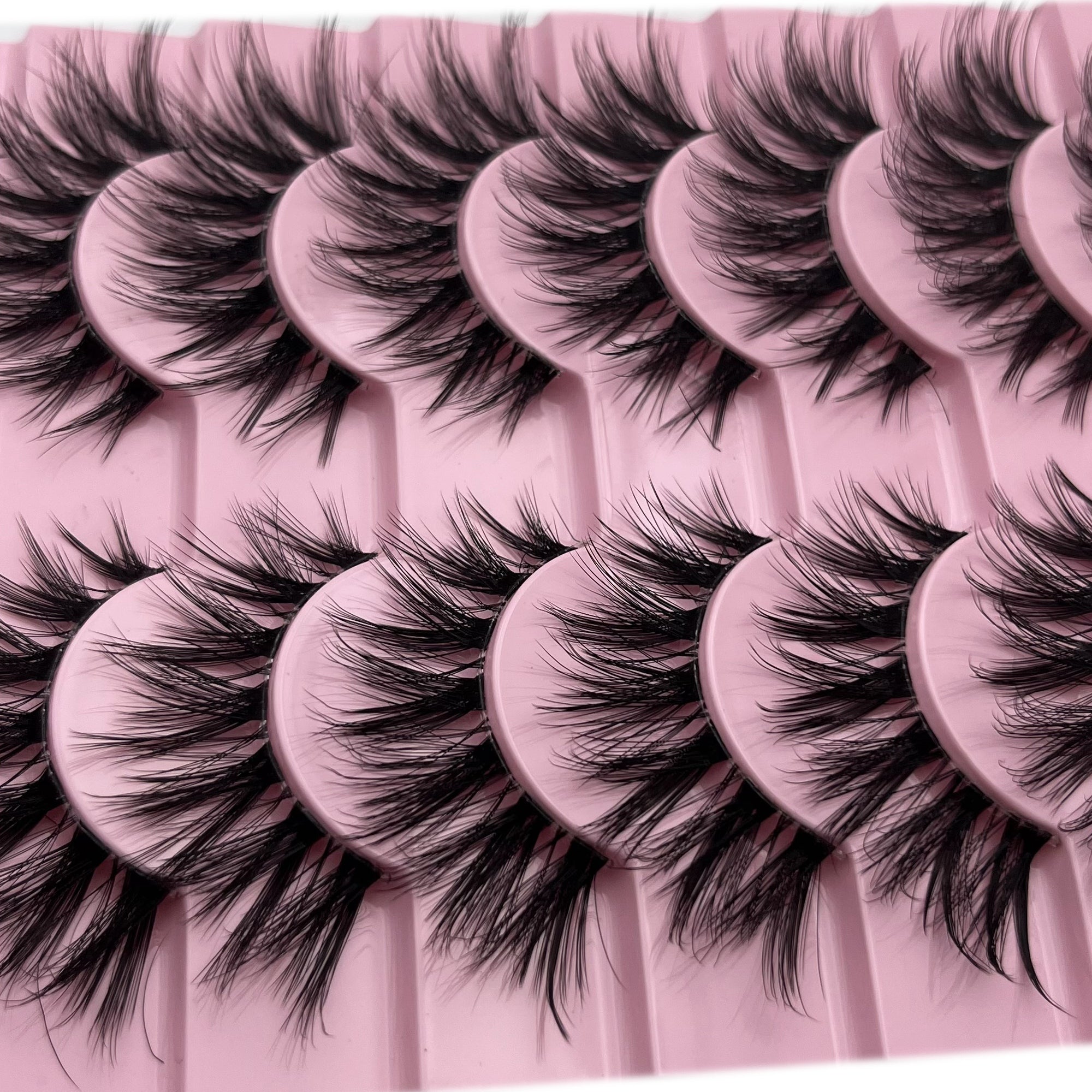 10 Pairs DIY Wispy Lashes Fox Eye Short Faux Mink False Eyelashes