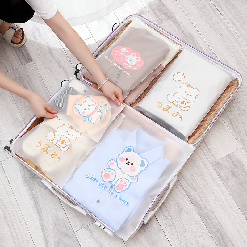 Transparent Underwear Storage Bag Cartoon Luggage Organizer