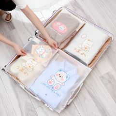 Transparent Underwear Storage Bag Cartoon Luggage Organizer
