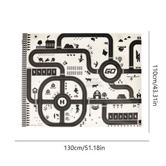 City Traffic Road Map Carpet for Kids Parking Lot Roadmap Play Mat