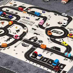 City Traffic Road Map Carpet for Kids Parking Lot Roadmap Play Mat