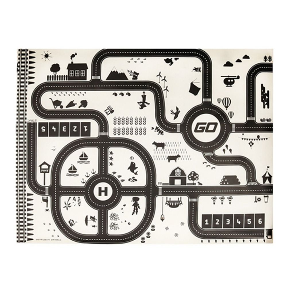 City Traffic Road Map Carpet for Kids Parking Lot Roadmap Play Mat