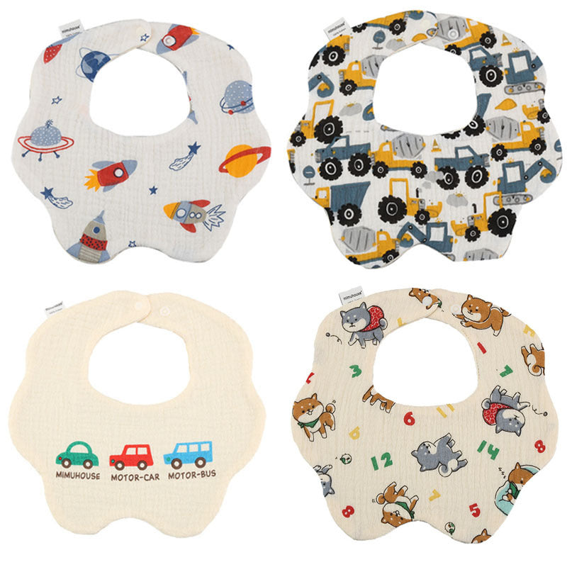 4pcs Newborn Baby Bibs U shaped Burp Cloth Boys Girls Baby Bib Feeding