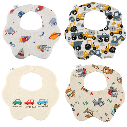 4pcs Newborn Baby Bibs U shaped Burp Cloth Boys Girls Baby Bib Feeding