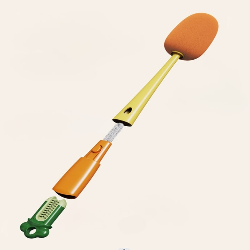 3 in 1 Plastic Cleaning Brush Carrot Multifunctional Cleaning Brush