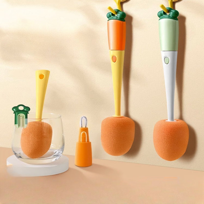 3 in 1 Plastic Cleaning Brush Carrot Multifunctional Cleaning Brush
