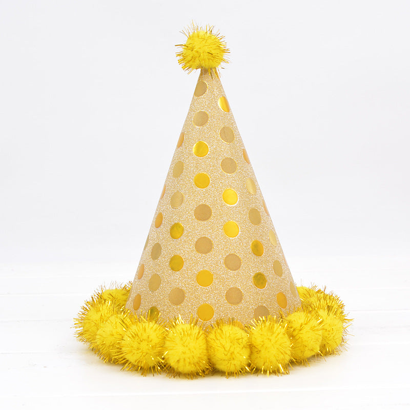 Golden Onion Paper Plush Ball Hat Birthday Party Supplies Hat