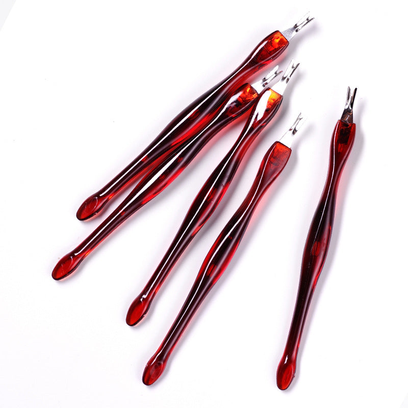 5 Pcs Set Nail Art Manicure Exfoliating Fork Dead Skin Peeling Nail Tools